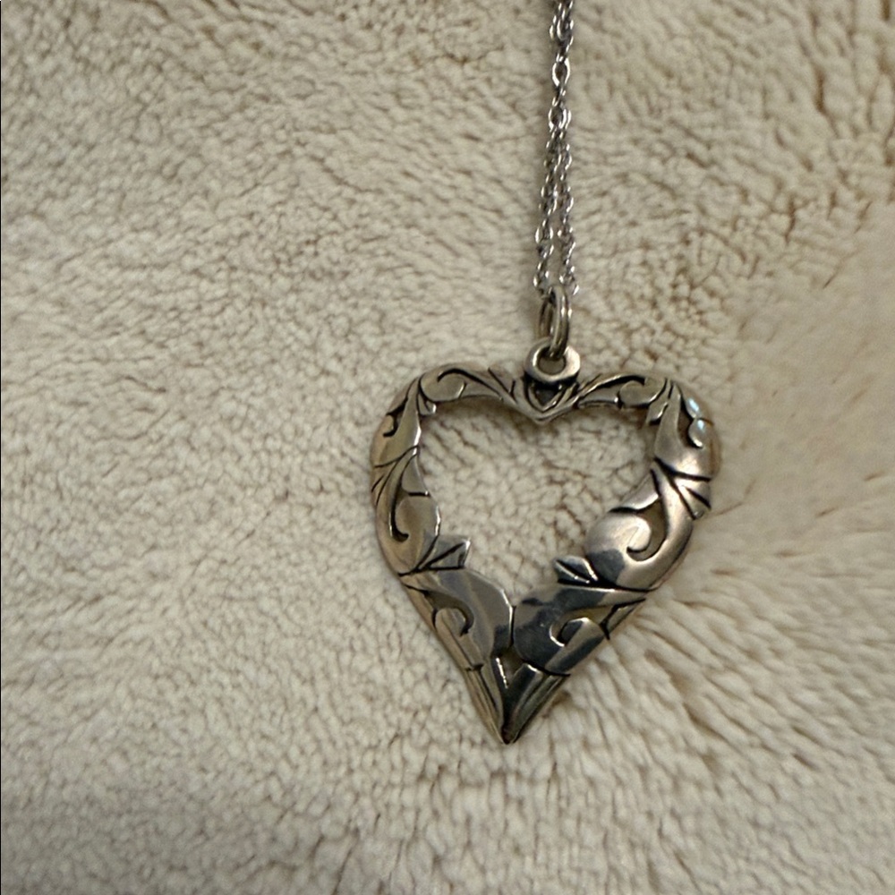 Elegant Sterling Silver Heart Pendant Necklace